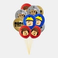 thumbnail image 6 of Roblox birthday party decoration set, equipped with Happy Birthday banners, latex balloons, Cake topper/Supercake topper supplies, 6 of 9