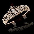 thumbnail image 3 of Gold Crystal Tiara Crown Headband Princess Elegant Crown with combs for Women Girls Bridal Wedding Prom Birthday Party, 3 of 7