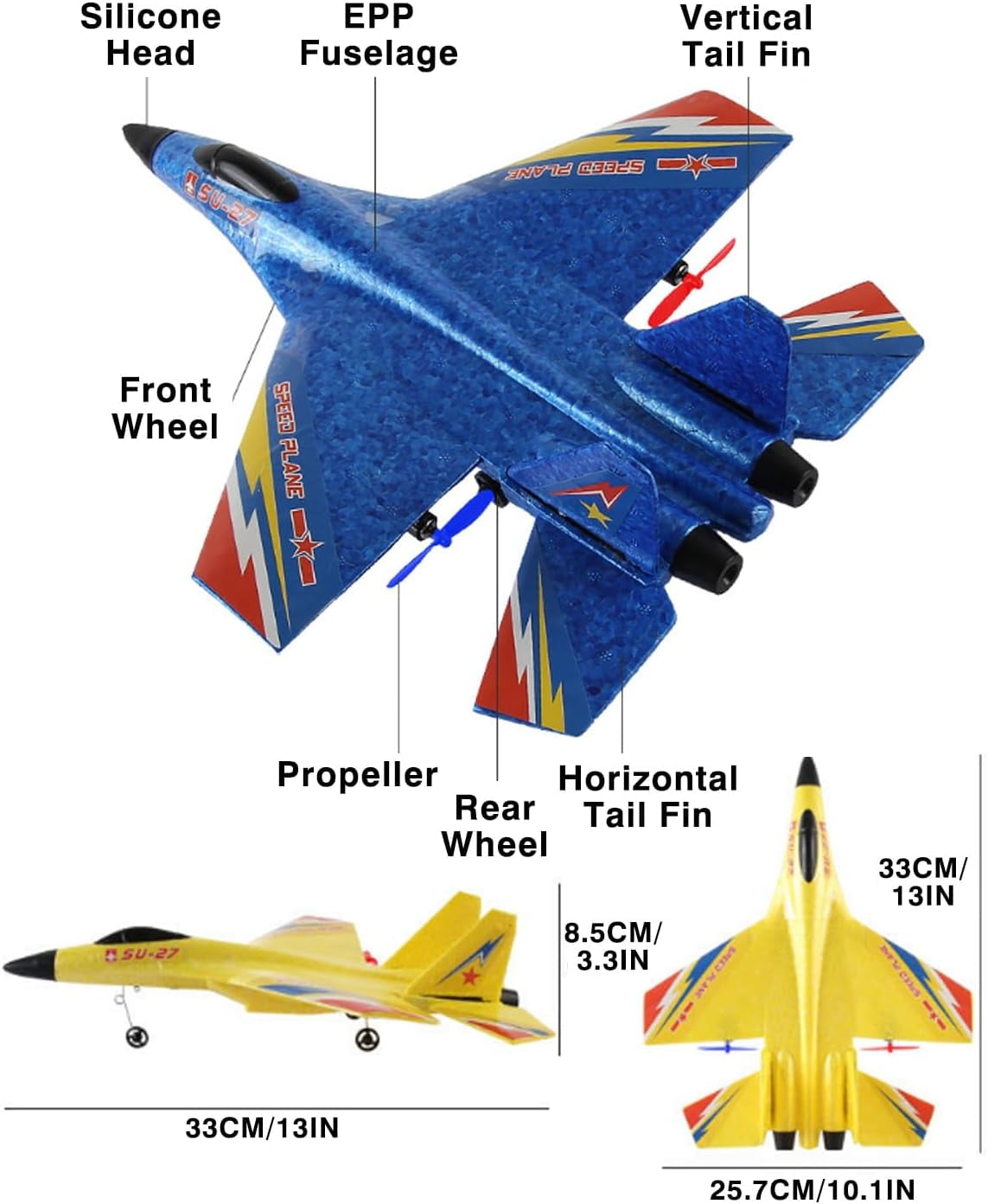 2026 New Gravity Gliders Airplane with Lights, Upgrade Gravity Glider Foam RC Fighter Plane Jet, 2.4 GHZ 2 Channels with Lights Glider Airplane Model