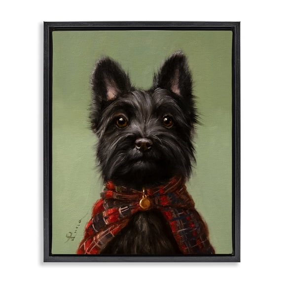 Stupell Industries Eclectic The Scot Scottish Terrier Black Floating Frame Canvas Art, 17 x 21, by Lucia Heffernan