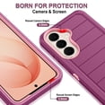 thumbnail image 4 of Petocase Phone Case for Samsung Galaxy S26 Plus 5G, Stripe Desgin Heavy Duty 3-Layer Military-Grade Shockproof Drop Protection Scratch Resistant Silicone Phone Cover,Purple Pink, 4 of 8