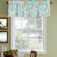 thumbnail image 3 of Teal Red Coastal Curtain Valances for Windows, Kitchen Valance Window Treatments Panel 2 Pack, Nautical Seahorse Beach Coral Starfish Rod Pocket Short Curtains for Bathroom Bedroom 54 x 18 Inch, 3 of 8
