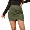 thumbnail image 2 of Wowcloth Women's New Solid Color Half Skirt Autumn and Winter Zip Short Skirt, 2 of 5