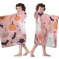 thumbnail image 4 of Pastel Halloween Pattern Hooded Bath Towel，50"x30" for Ages 3 To 12 Kids, Quick Dry Lightweight Soft Microfiber Hood Beach Towel Cover Up for Kids, 4 of 7