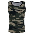 thumbnail image 2 of Men Workout Tank Tops Camo Athletic Gym Muscle Tee Shirts Quick Dry Breathable Sleeveless Summer Tops Dark Green L, 2 of 4