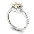 thumbnail image 2 of 0.89 ct Princess Cut Natural Morganite Halo Engagement Ring for Women in 18K White Gold, 2 of 5