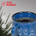 thumbnail image 5 of Red Co. Set of 4 Enamelware Metal 12 Oz Round Camping Coffee Mugs with Handle, White-Speckled Blue/Black Rim, 5 of 9