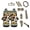 Aztec Sunflower Brown Cow Print, variant on Psesaysky Hawaiian Palm Tree Car Seat Cover Sets for Women Auto Steering Wheel Cover Palm Tree Seatbelt Pads Cup Coasters Keychains Mirror Cover Car Interior Front Rear Seats Covers