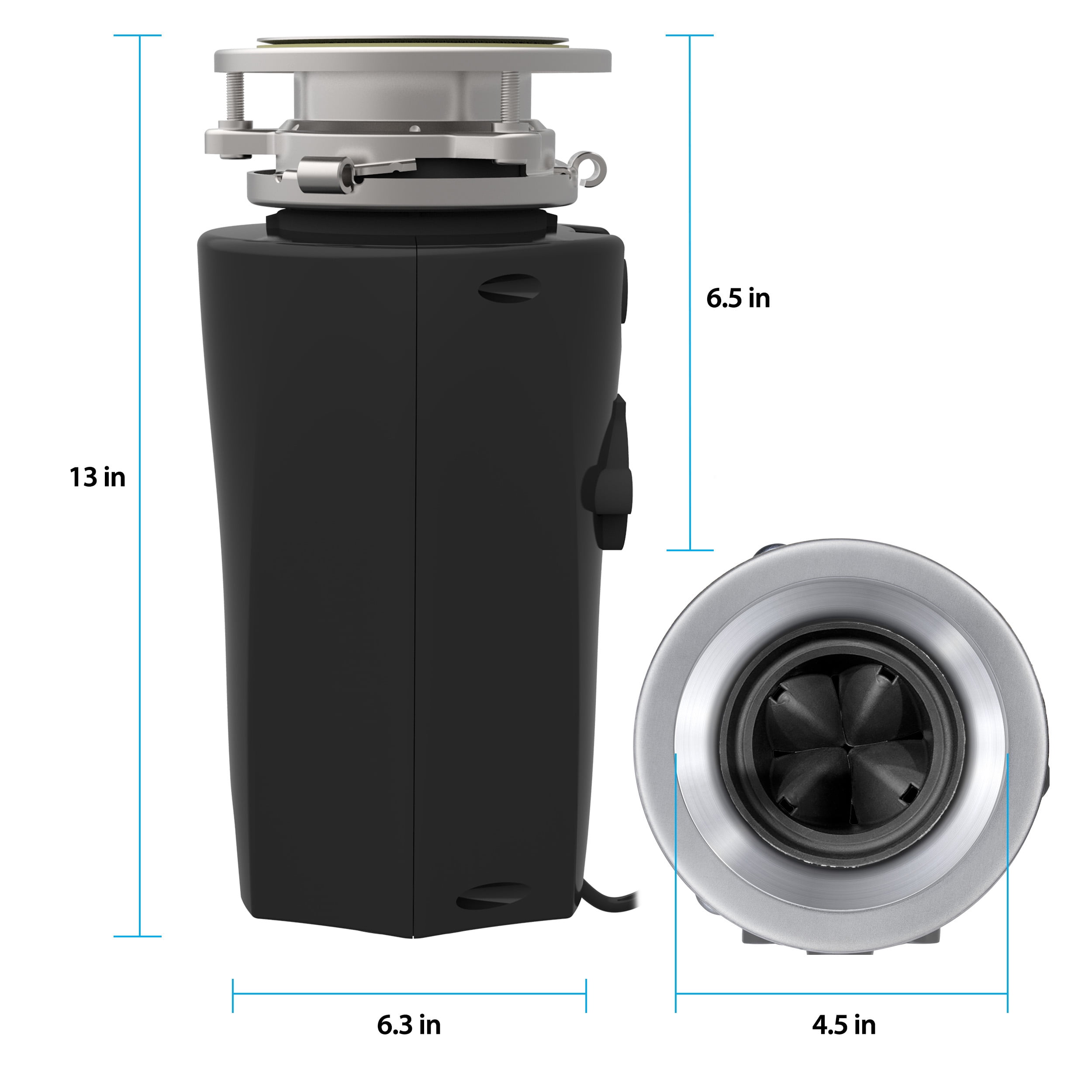 Titan 1/2 HP Economy Garbage Disposal Compact Shell 5.2x12.9" 10-US-TN-560-3B