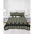 thumbnail image 3 of Sage Green Black Plaid Summer Quilt Set Queen Size,Soft Quilted Bedding Set with 2 Pillow Shams,Vintage Star Buffalo Check Rustic Lightweight All Season Bedspread Coverlet for Bedroom 90"x96", 3 of 6