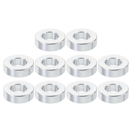 

M10 Aluminum Spacers 10 Pcs Metal Spacer Aluminum 10.5mm ID x 20mm OD x 6mm L for 3/8 M10 Screw Bolts