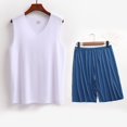 thumbnail image 2 of Conjunto Deportivo de los Hombres, Moda Casual de Color Sólido Cuello en V sin Mangas de Elasticidad Superior para el Desgaste Al Aire Libre, Traje Atlético de Humedad, 2 of 5