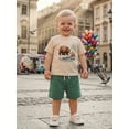 thumbnail image 4 of BemeyourBBs Toddler Baby Boy Duck Hunting Fishing Outfit Infant Baby Boys Summer Clothes Casual Bear Fish Duck Animal Print Short Sleeve T Shirt Tops and Shorts 2 Pcs Set, 4 of 9
