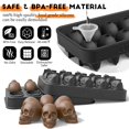 thumbnail image 2 of Bandeja para hacer cubos de hielo LUSHYUM Skull 3D sin BPA, paquete de 2, 2 of 6