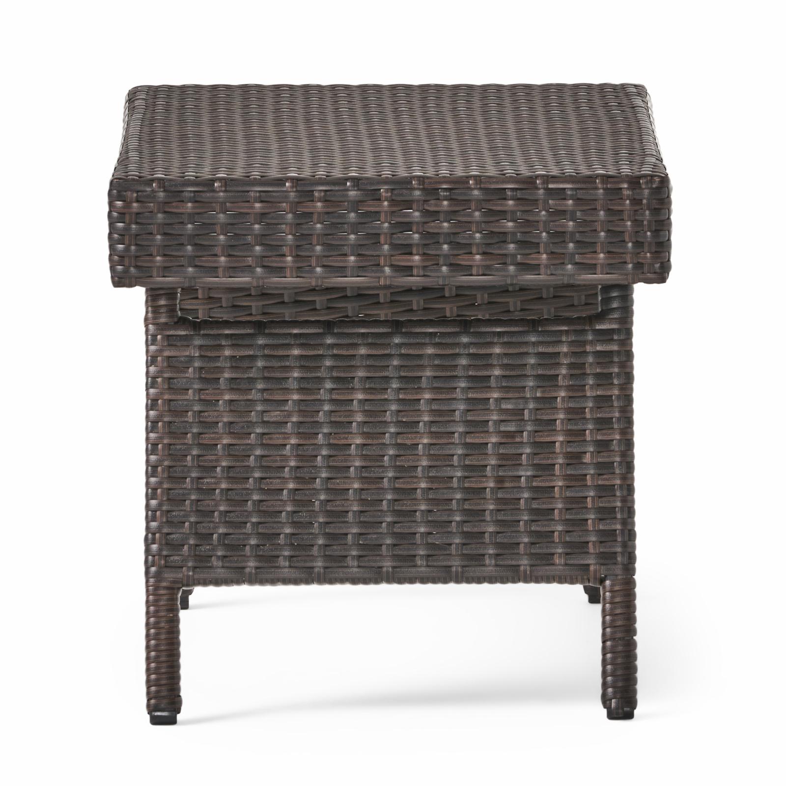 Christopher Knight Home Salem Outdoor Brown Wicker Adjustable Folding Table by  - 16.00 W x 24.00 L x 15.75 H Brown - image 3 of 8