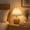 Beige, variant on Rattan Ball Table Lamp - Woven Pleated Umbrella Shaped Bedside Night Light - LED Ambient Lighting for Bedroom Living Room - Cozy Decorative Lamp for Home Decor - Energy Efficient Small Desk Lamp