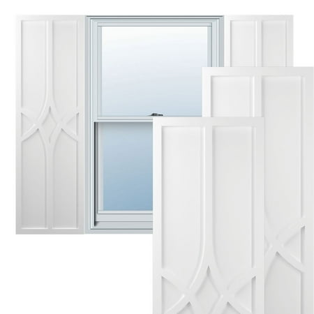 

Ekena Millwork 12 W x 37 H True Fit PVC Cedar Park Fixed Mount Shutters White (Per Pair - Hardware Not Included)