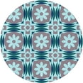 thumbnail image 1 of Ahgly Tapis Rond Lavable en Machine Intérieur Transitionnel Bleu Lagon, 3 Pieds Rond, 1 of 7