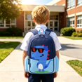 thumbnail image 2 of CUZIBR Boys Kids Backpack For Toddlers Cool Dinosaur Print Mesh Side Water Bottle Pockets Lightweight Preschoolers Casual Daypack Primary School Bookbag, 2 of 5