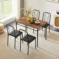 thumbnail image 2 of VECELO 5-Piece Dining Table Set with 4 Chairs, Wooden Dining Table for Home Kitchen Breakfast Nook, Brown, 2 of 10
