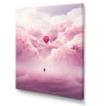 thumbnail image 2 of Designart "Solitude with Woman in Pink Air Balloon I" Landscapes Canvas Wall Art - Modern Pink Abstract Landscapes Entryway Wall Art, 2 of 6