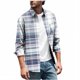 thumbnail image 2 of Seeotter Mens Stretchy Knit Plaid Shirt Long Sleeve Button Down Shirts Casual Western Cowboy Tops, 2 of 5