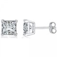 thumbnail image 1 of Silver With 9X9Mm Square Cubic Zirconia Earrings, 1 of 1