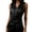 Black v neck sleeveless blouse for women a1, variant on V Neck Sleeveless Blouse For Women Elegant Satin Wrap Top Party Shirt Irregular Hem Casual Chic Tunic, Silver 2XL