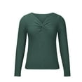 thumbnail image 4 of IROINNID Reduced Womens Sweater V-Neck Pullover Sweater Solid Color Leisure Mid-Length Long Sleeve Knitted Sweater Bottoming Shirt Tops Blouse, 4 of 8