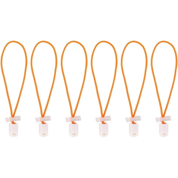 6 bridas elásticas naranjas para herramientas, bolsas de arcilla y cerámica. Cierre ajustable y reutilizable.