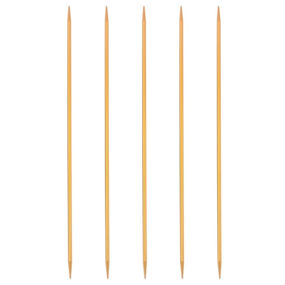 Uxcell 5Pcs Knitting Needles 3mm Aluminum Alloy Double Pointed Knitting Needle Champagne