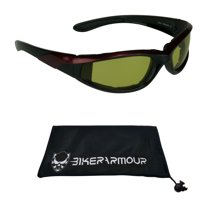 Motorcycle Night Riding Safety Glasses with Yellow Lenses for Men and Women.