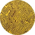 thumbnail image 1 of Ahgly Company Machine Washable Indoor Round Solid Yellow Modern Area Rugs, 7' Round, 1 of 4