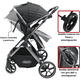 thumbnail image 3 of Carriola para Bebé  Asiento Reversible Convertible a Bambineto Plegable Ruedas de Goma Cinturón Apta a partir de 0 Meses - Negro, 3 of 6
