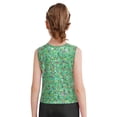 thumbnail image 2 of Haitryli Girls Kids Sleeveless Metallic Leopard Tank Tops Athletic Training Sports Vest Hip Hop Dance Outfits Green 130-140, 2 of 7