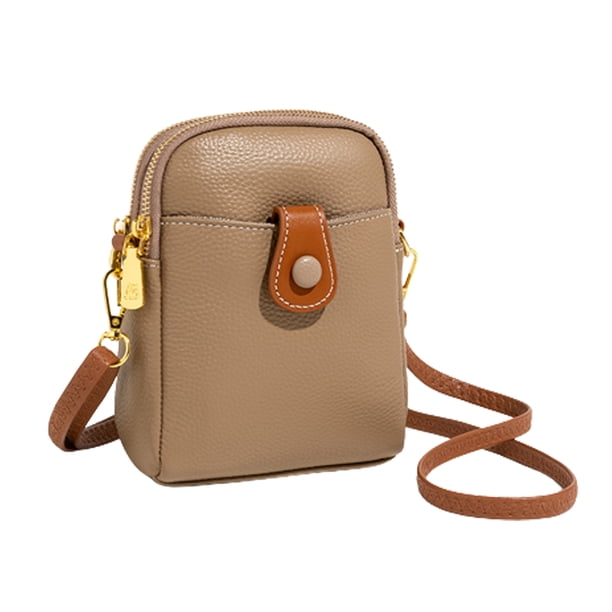 Bolso pequeño diagonal de moda con monedero de piel de vaca, bolso para teléfono móvil