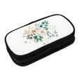 thumbnail image 3 of XMXY Flower Daisy Leaves Large Capacity Pencil Case, Portable Pencil Bags with Compartments Zipper Black, 3 of 7