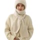 thumbnail image 1 of Minnieouse Grano tejido único y moda para gorro tejido, bufanda, protección integrada para los oídos, gorro a prueba de viento, bufanda Sombreros Beige, 1 of 1