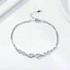 thumbnail image 1 of Silver Infinity Bracelet for Women,Adjustable 925 Sterling Silver Bracelet Crystal Heart Ladies Bracelet Gold Bracelet Jewellery Gifts for Women, 1 of 5