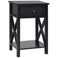 thumbnail image 1 of Costway Nightstand Chair Side End Table with Drawer & Shelf Bedroom Furniture Brown, 1 of 9