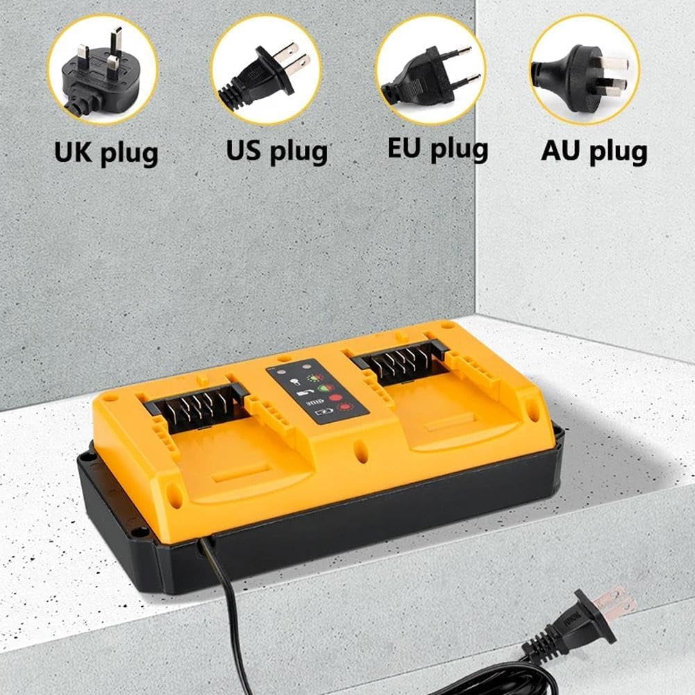 Portable Dual Ports Charger For Dewalt 18V-20V Lithium Battery Rechargeable DCB207 DCB206 DCB204 DCB203 Fast Charger