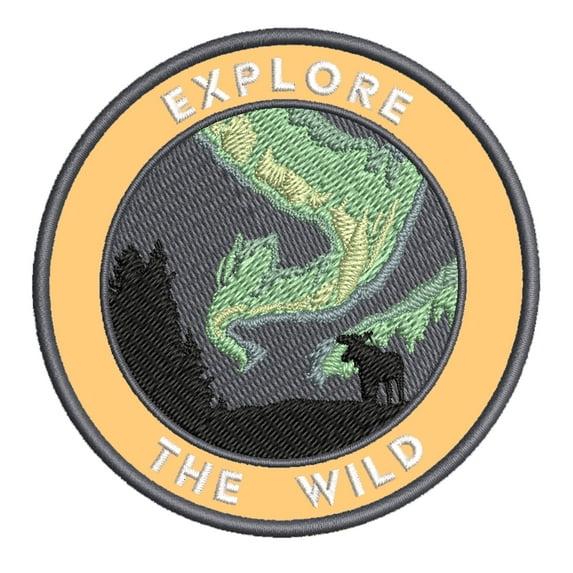 Explore The Wild! 3.5 Inch Iron Or Sew On Embroidered Fabric Badge Patch Seek Adventure, National Park Iconic Series
