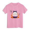 thumbnail image 5 of Enyan Halloween Shirts for Kids Spooky Season Tshirt Short Sleeve Ghost Tees Girl Halloween Shirt(Size 2-3 Years), 5 of 5