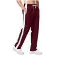 thumbnail image 5 of Casual Lined Pants, Winter Thermal Trousers, Straight Loose Fit, Comfortable Athletic Wear, Solid Drawstring Waist, Plain Comfy Trousers for Fall & Winter, 5 of 6