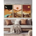 thumbnail image 5 of SHENIFY Set Watercolor Sunrise Boho Landscape Wall Art 16x24in3pcs Natural Framed Mountain Range Forest Desert Nature Wilderness Farmhouse Rustic Modern Art Decorative, 5 of 5