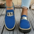 thumbnail image 2 of Rokment Women's Metallic Chunky Loafers 2026 Spring Fall Fashion Casual Leather Zip up Platform Oxfords British Walking Shoes for Women Blue Size 7, 2 of 6