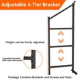 thumbnail image 4 of Heavy Duty Shipping Container Shelves, Adjustable 3-Tier Wall Mounted Shelving with Brackets, 22" D x 58" H for Cargo Containers, Trailers, Garage & Warehouse Storage, 4 Pack Black, 4 of 8