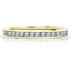 thumbnail image 1 of JeenMata Alianza de Bodas de 0,25 Quilates con Piedra Natal de Abril en Corte Princesa: Banda con Canal Pavé, Baño de Oro Amarillo de 18 K sobre Plata, 1 of 6