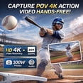thumbnail image 3 of Glasses 4K Baseball Sunglasses with Camera, POV Recording Glasses, Sports Smart Glasses with Camera for Baseball, Lightweight Wearable Cameras for First-Person Action Video, 3 of 7