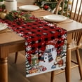 thumbnail image 5 of Christmas Cotton Linen Table Runner for Dining Kitchen, Snowman Pine Tree Winter Snowy Red Black Plaid Wedding Outdoor Party Tablerunners Decoration, Dresser Scarf Coffee Tablecloth Runners 13"x120", 5 of 9